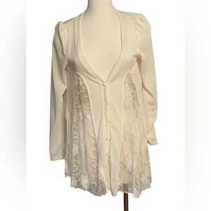 A'Reve medium Ivory Knit Cardigan